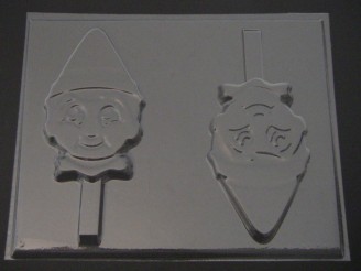 578sp Shelved Elf Chocolate or Hard Candy Lollipop Mold